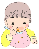 赤ちゃんが食べ散らかすイラスト