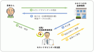 他医療機関から当院のセカンドオピニオンを受ける場合の説明図